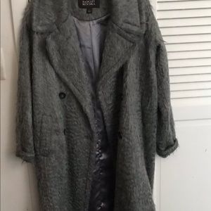 Badgley Mischka Grey Mohair Coat